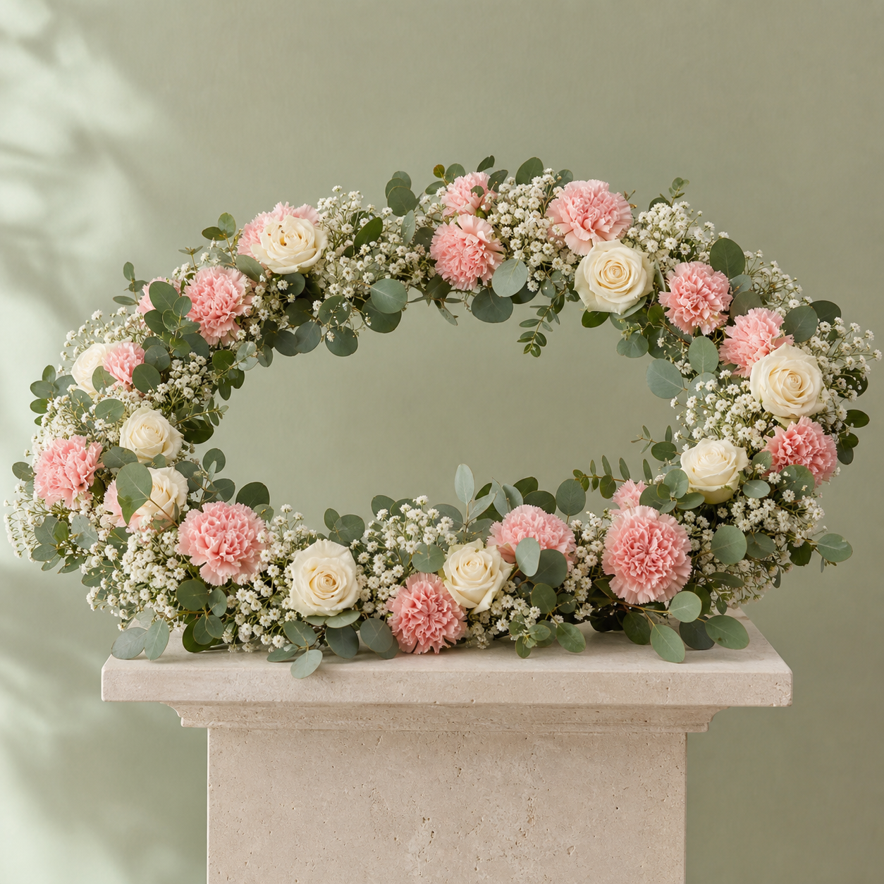 Blush pink and cream flower garland